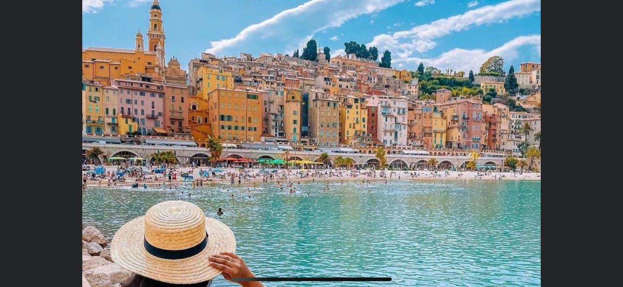 Menton Centre Vue Imprenable Sur Mer Et Jardin Bioves Buitenkant foto